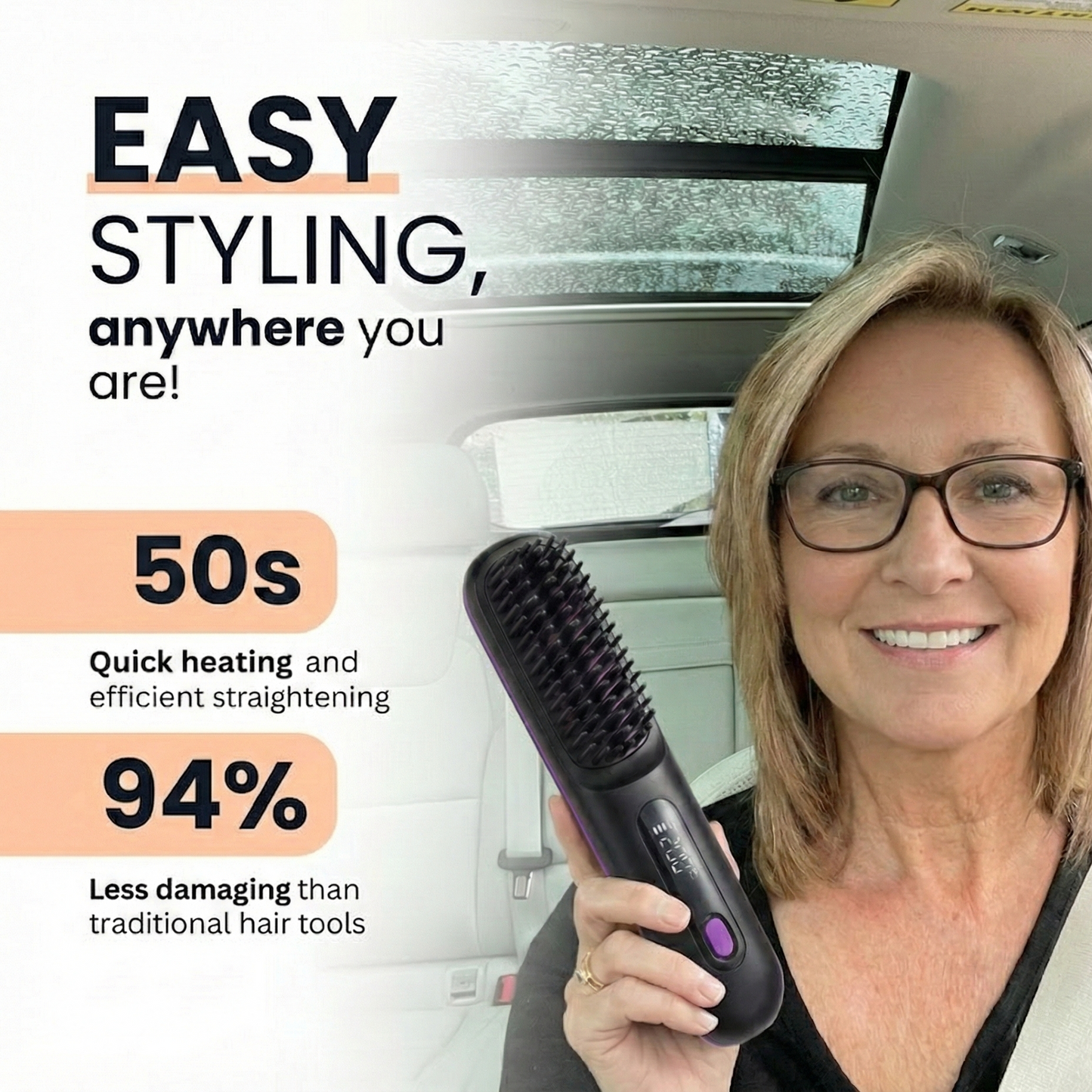 SilkBrush GO - Salon-Smooth Hair in 5 Minutes On The Go