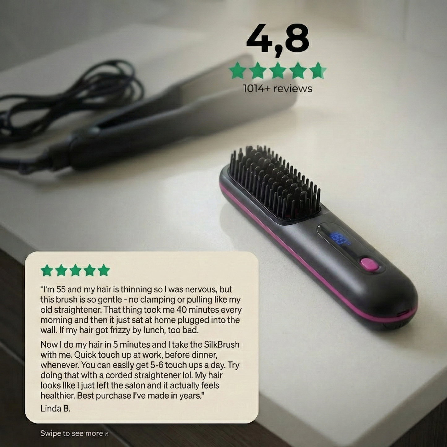 SilkBrush GO - Salon-Smooth Hair in 5 Minutes On The Go